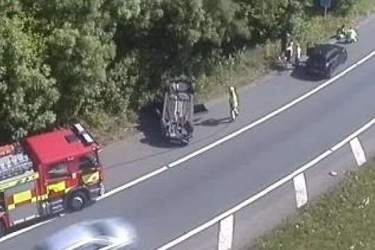 The scene of the incident at Junction 5 of the M2. Picture: Highways Agency