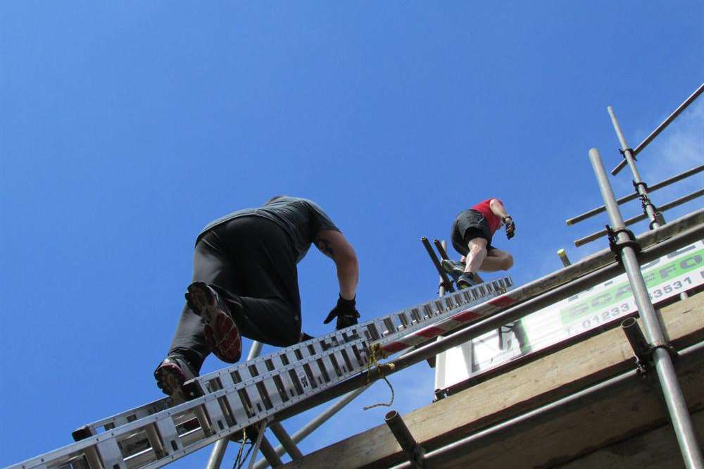 Firemen during their successful world record attempt