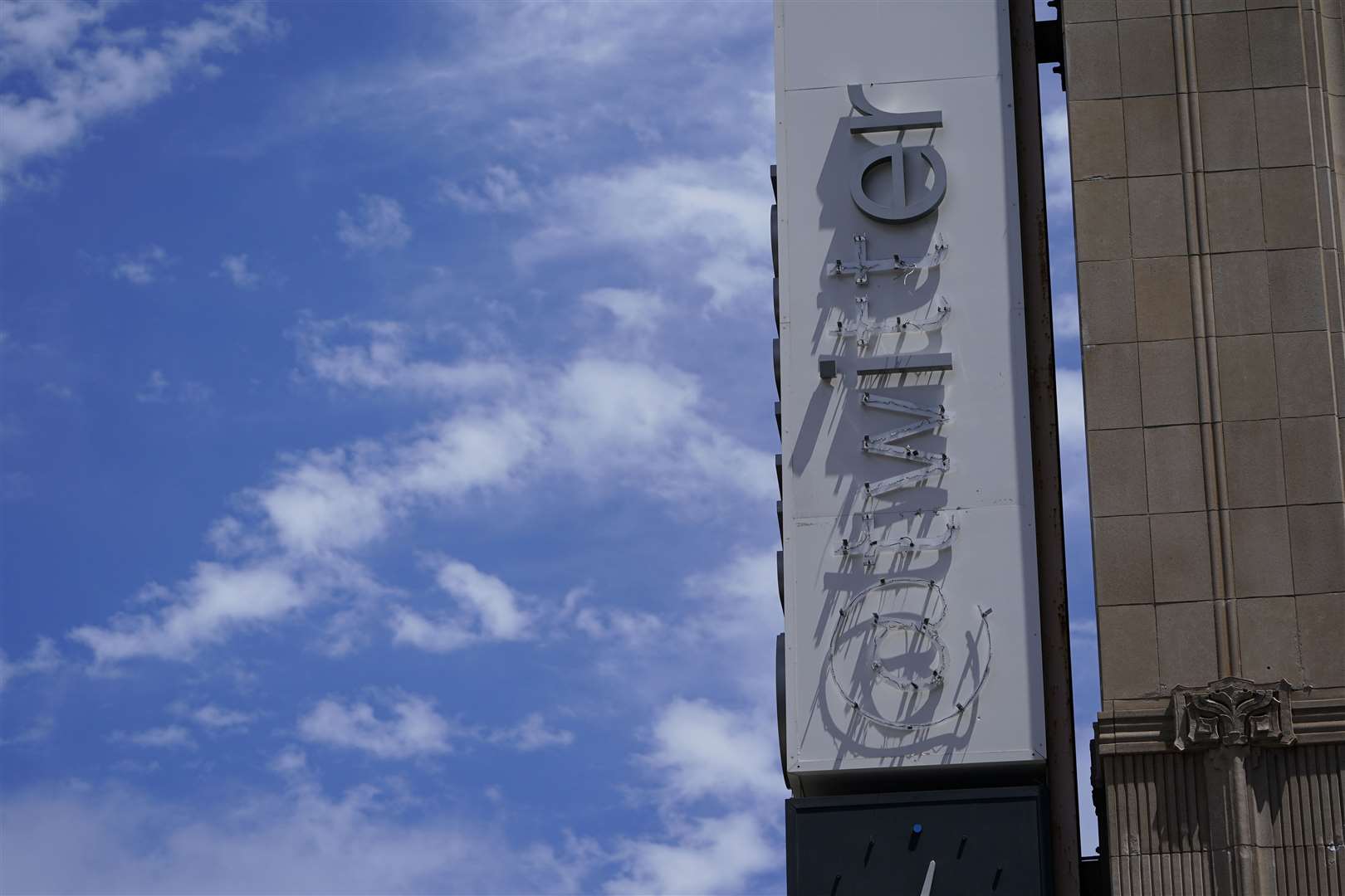 The logo was removed from the Twitter headquarters building in San Francisco on Monday (Godofredo A Vásquez/AP)