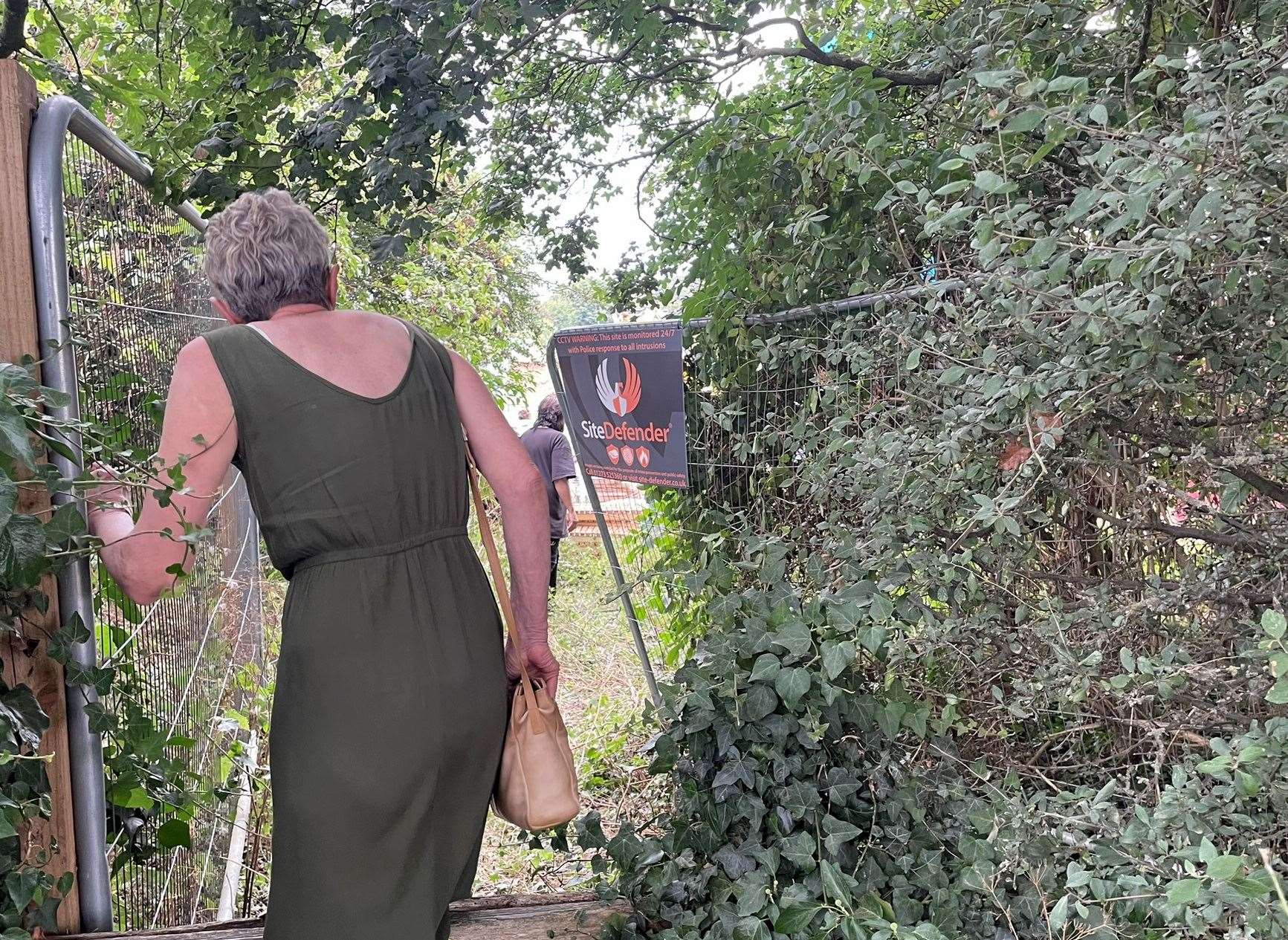 Borden villagers enter the Manor Farm development site near Key Street, Sittingbourne. Picture: Joe Crossley