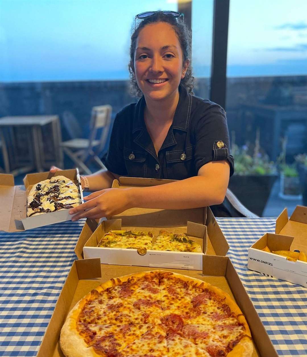 Reporter Katie Heslop with her meal from On Pizza, Ashford