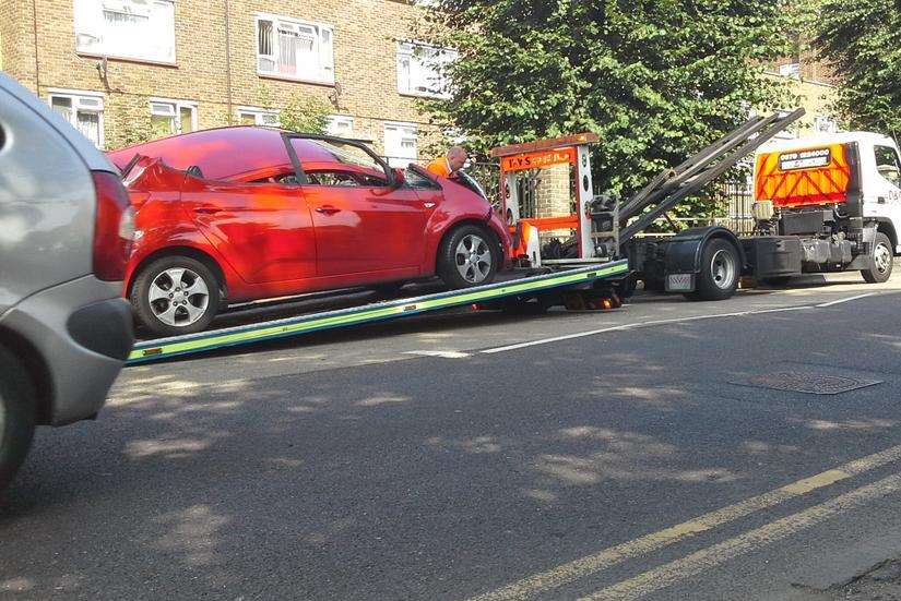 The car has now been taken away. Picture by Jason Arthur.