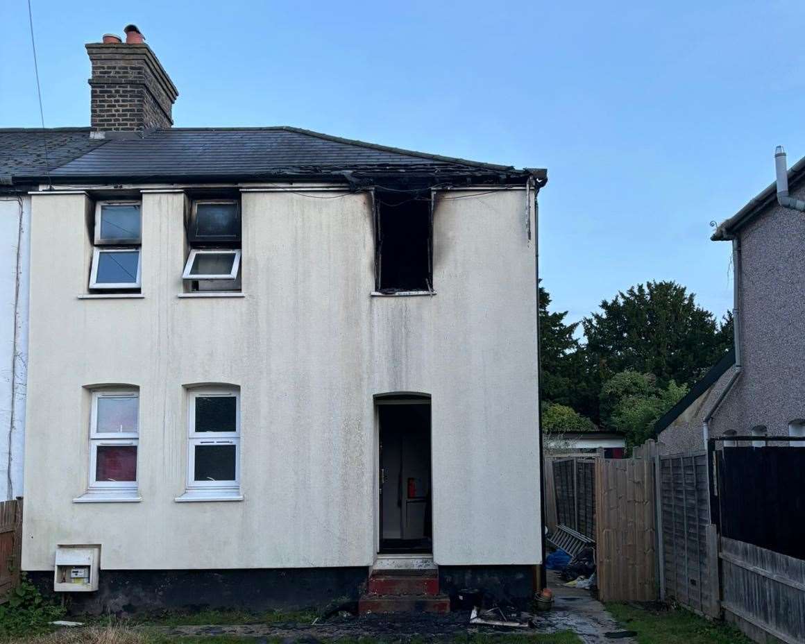 Exterior damage of Loren's home in Capel Place, Wilmington near Dartford. Picture: Loren Ringshall