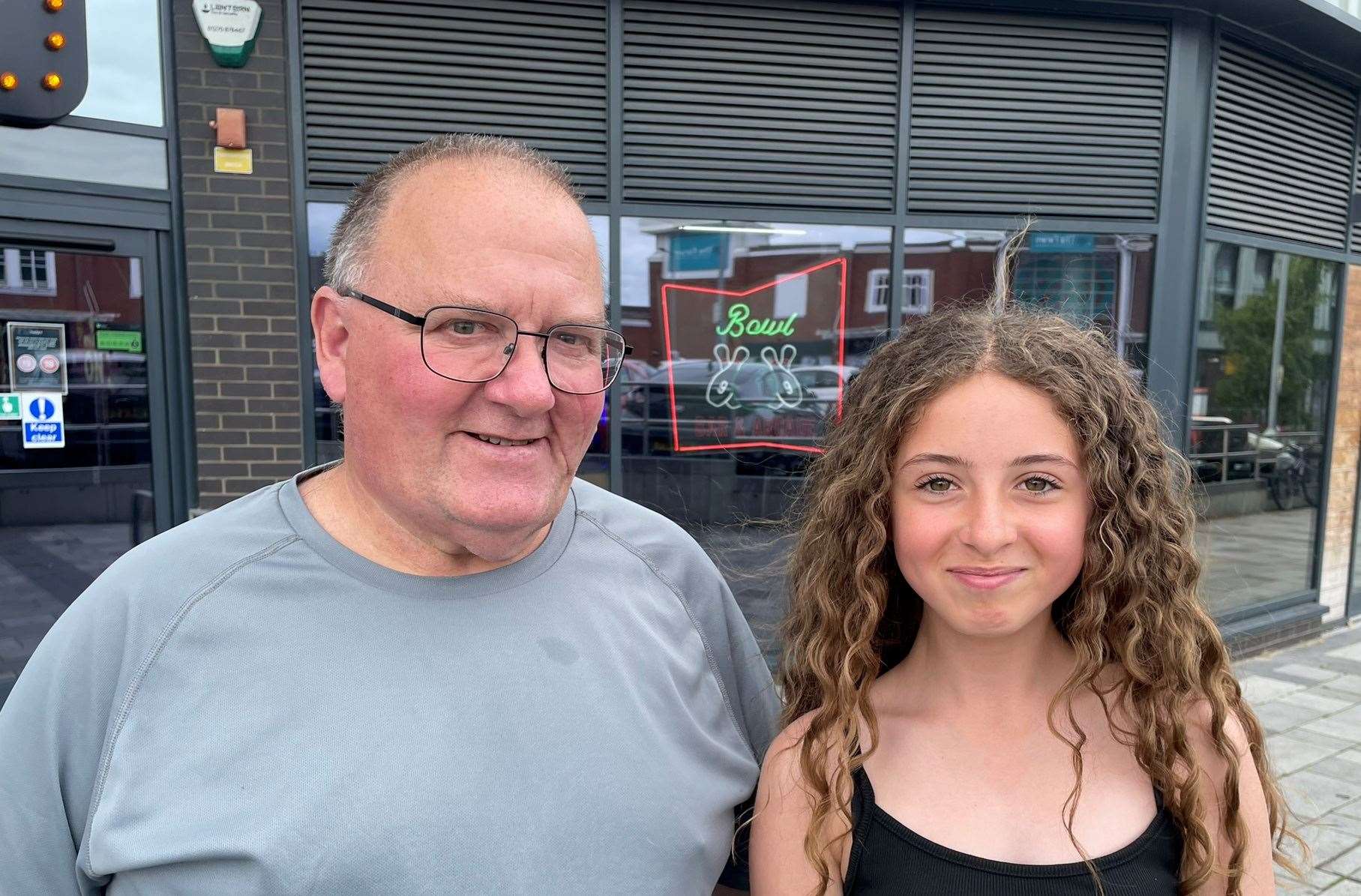 Michael Hayter with his granddaughter Abbie Cann outside The Light complex. Picture: Joe Crossley