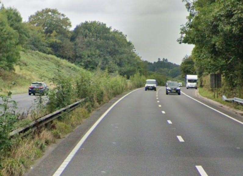 The A21 was shut between the A228 Pembury turn-off and B2160 Kipping's Cross junction. Picture: Google