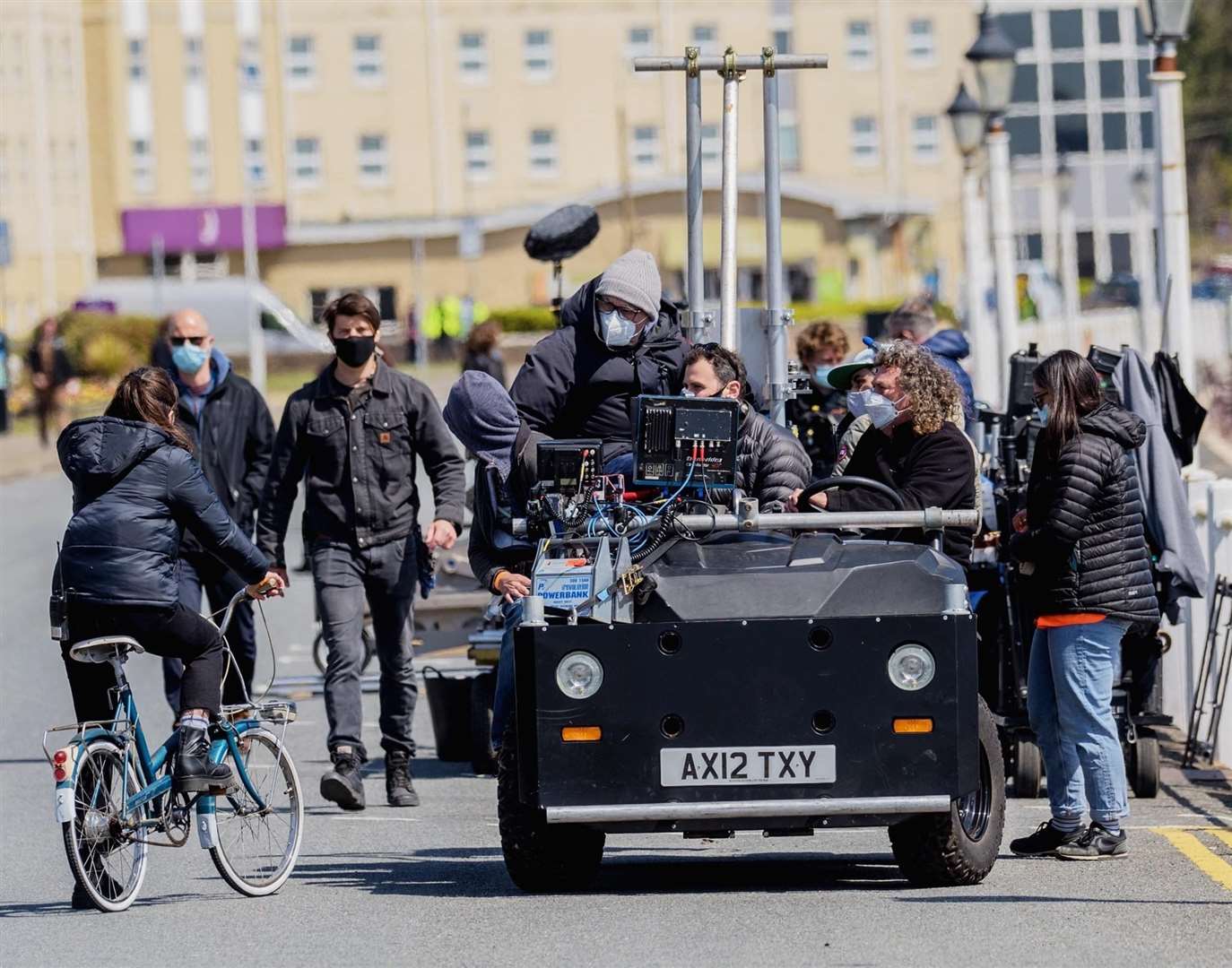 Danny Boyle is seen filming Pistol on Dover seafront. Picture: Stuart Brock