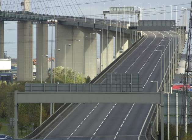 There's been an accident on the Dartford QE2 Bridge. Stock image