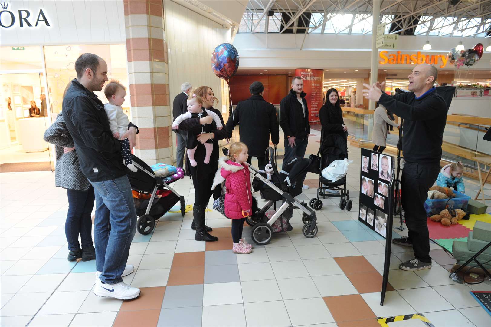 Parents at the photo shoot last month in Hempstead Valley Shopping Centre