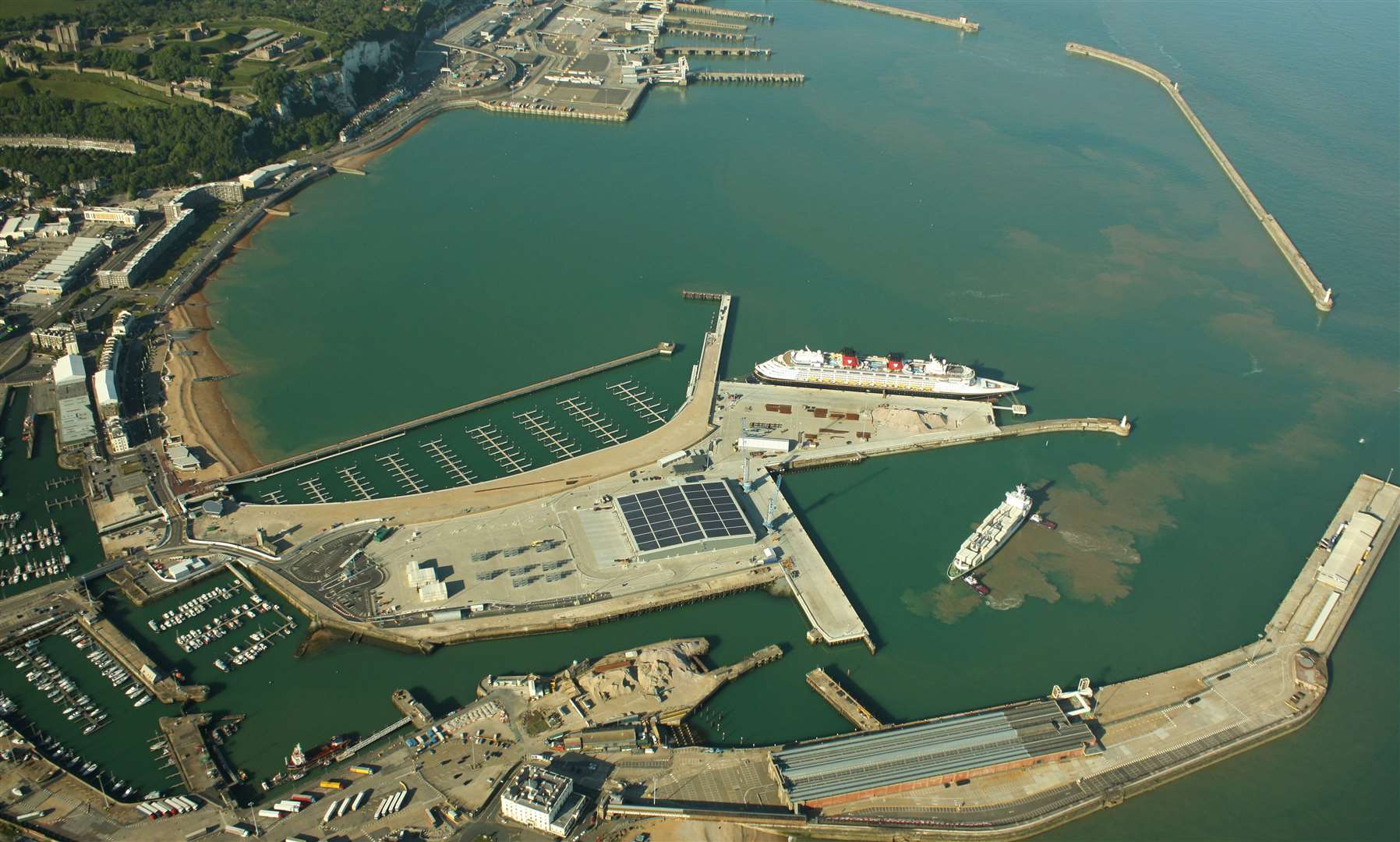 A more recent shot of the Port of Dover, taken in 2020, with a cruise ship at the Western Docks. Picture: Geoff Hall