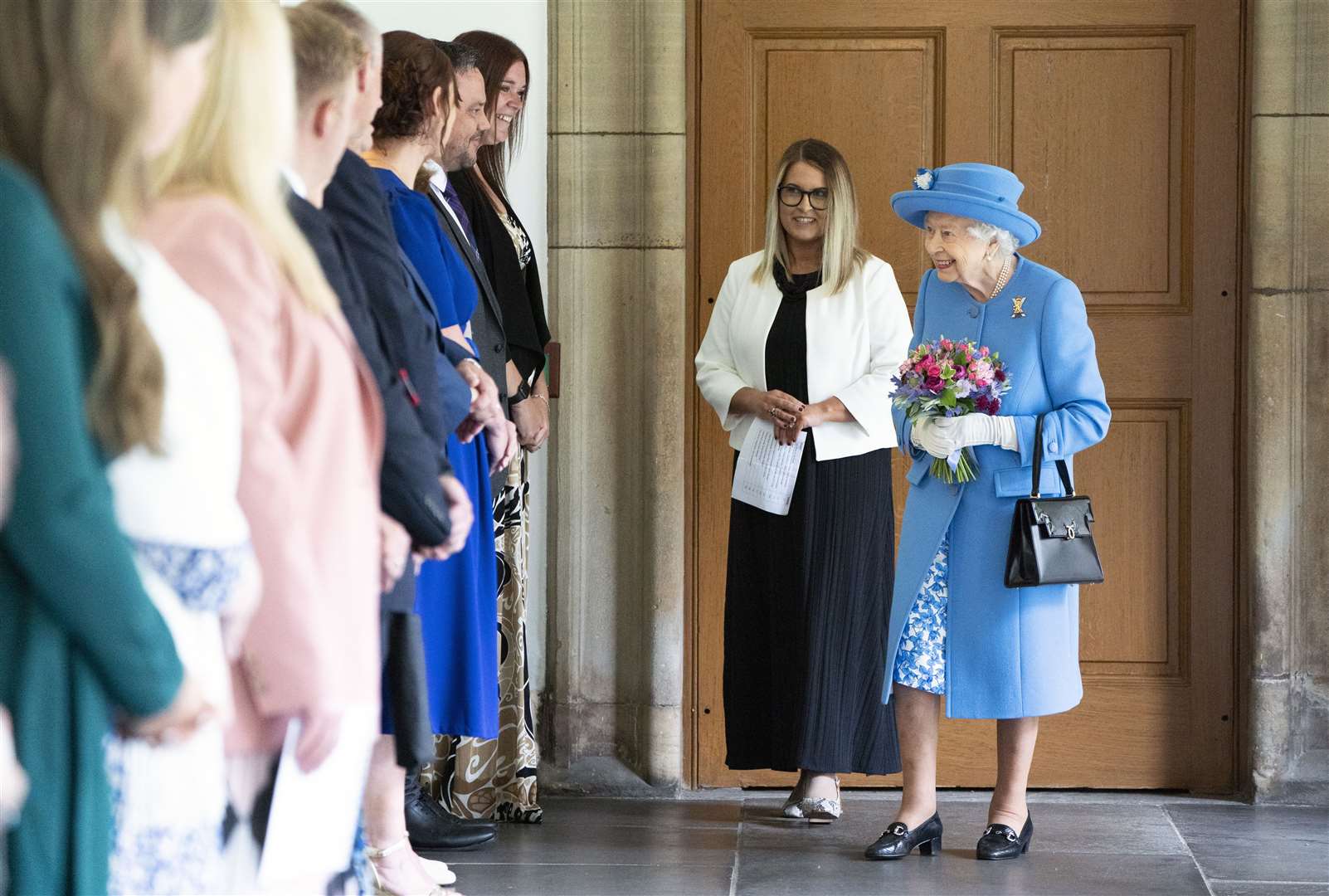 The Queen spoke with local key workers (Jane Barlow/PA)