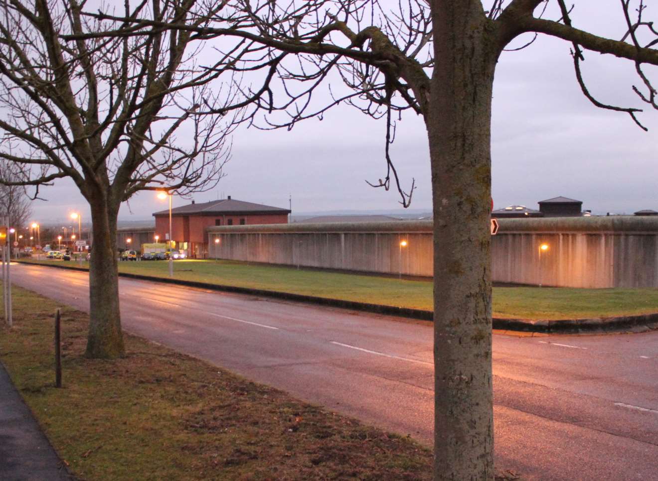 The perimeter wall at Swaleside Prison