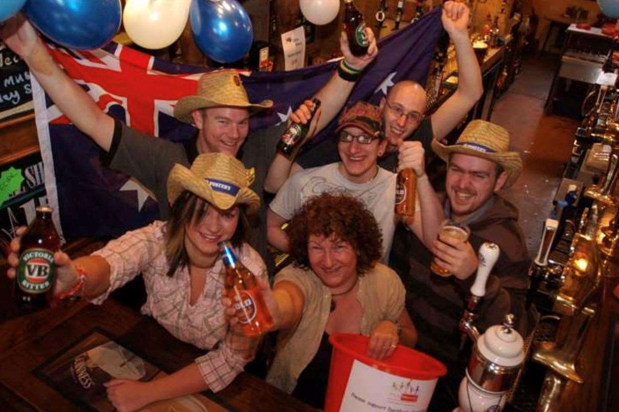 Celebrations for Australia Day at the Court House pub in Dartford in January 2007. It closed in 2016