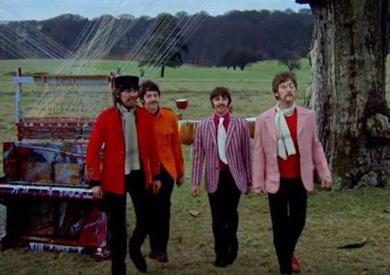 The Beatles, pictured here filming a video at Knole Park in Sevenoaks for Strawberry Fields Forever, performed at the Winter Gardens in 1963