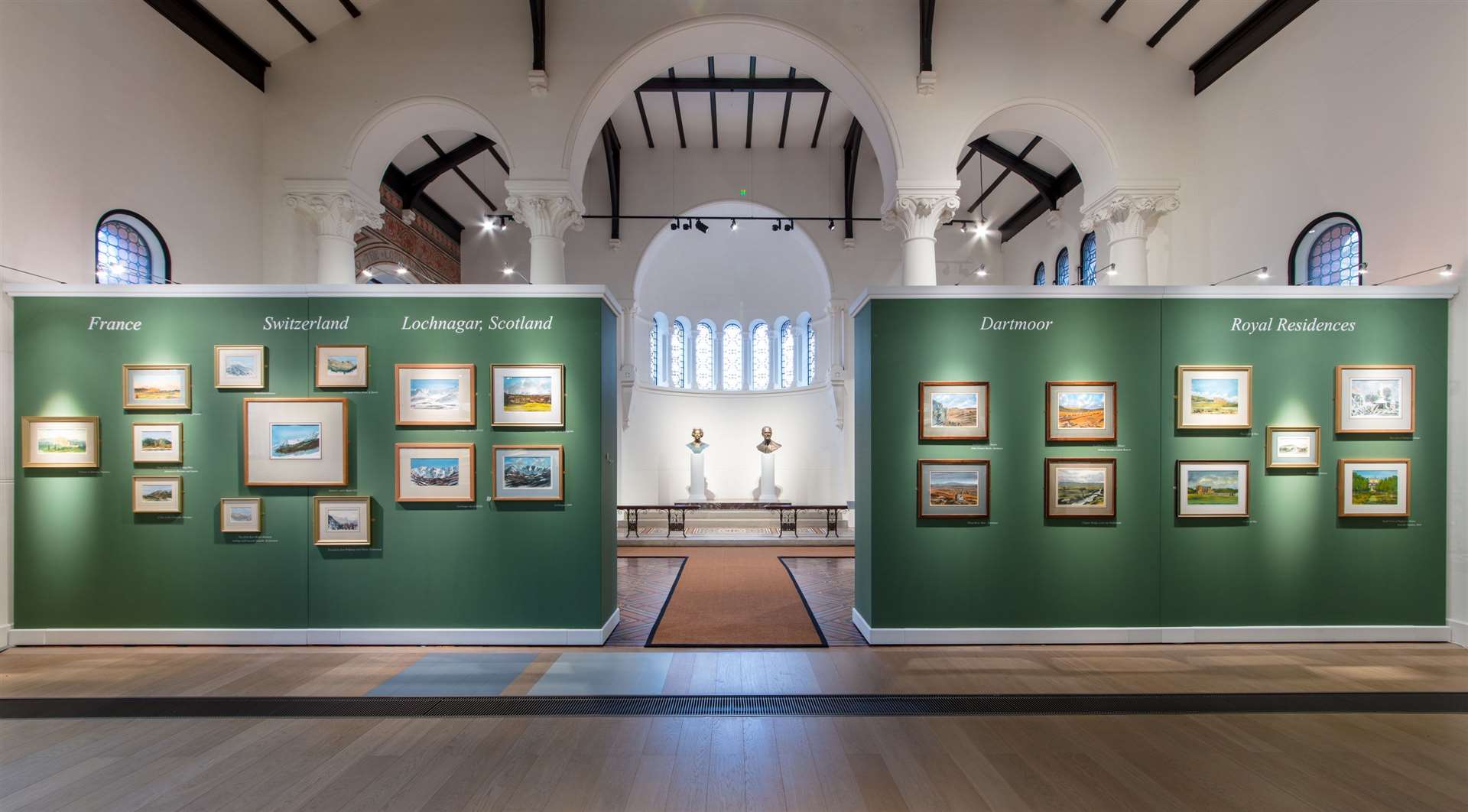 The Prince’s Foundation exhibition of Charles’s watercolours at The Garrison Chapel in London (Richard Ivey/Prince’s Foundation/PA)