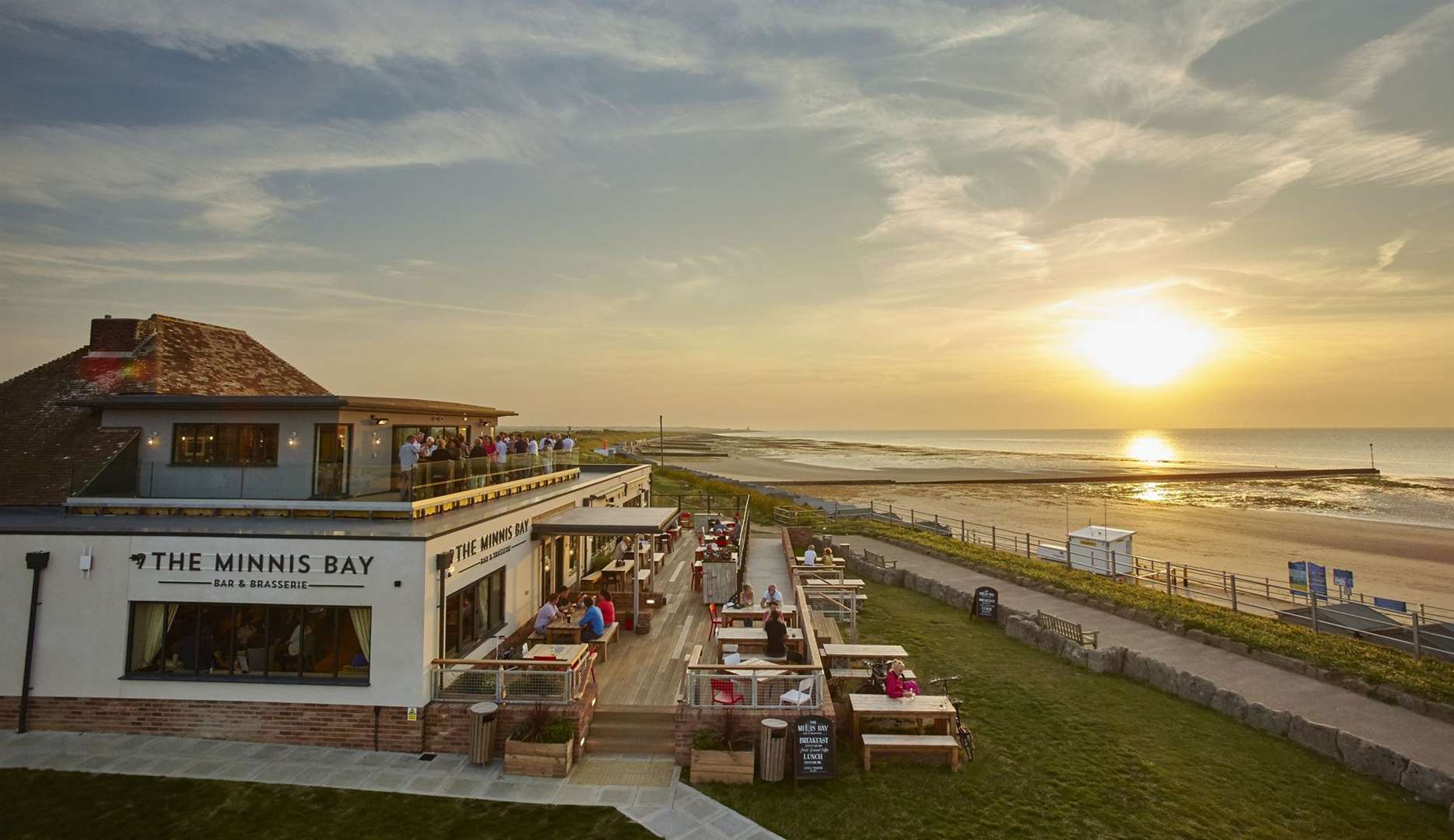 Head out on a walk which starts and finishes at Shepherd Neame's Minnis Bay Bar and Brasserie