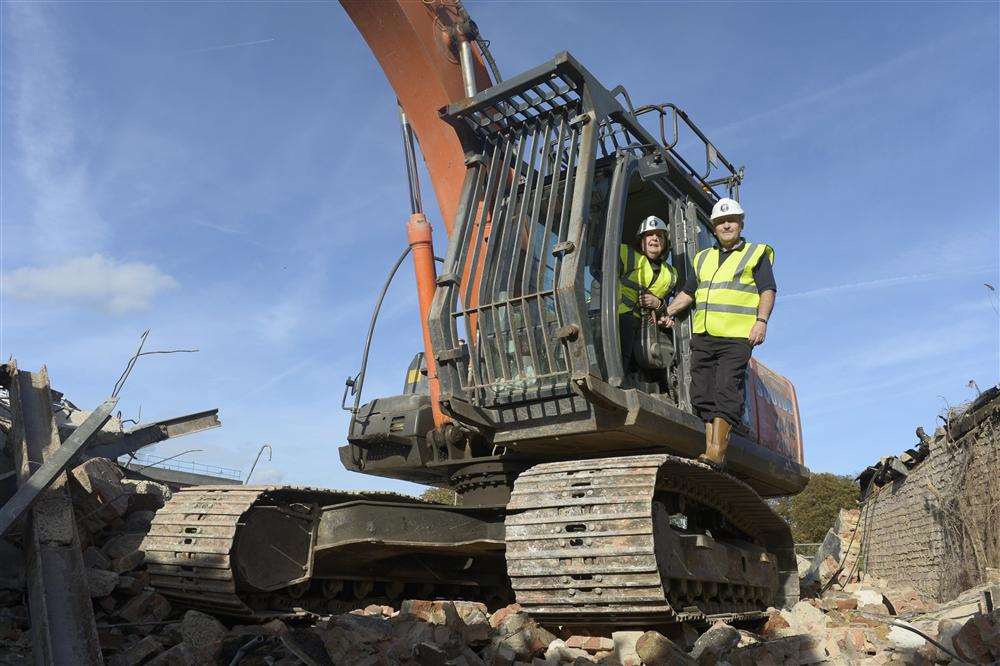 Medway councillors Alan Jarrett and Jane Chitty on a building site in 2013. The Conservative leadership have been labelled "democracy destroyers" by opponents