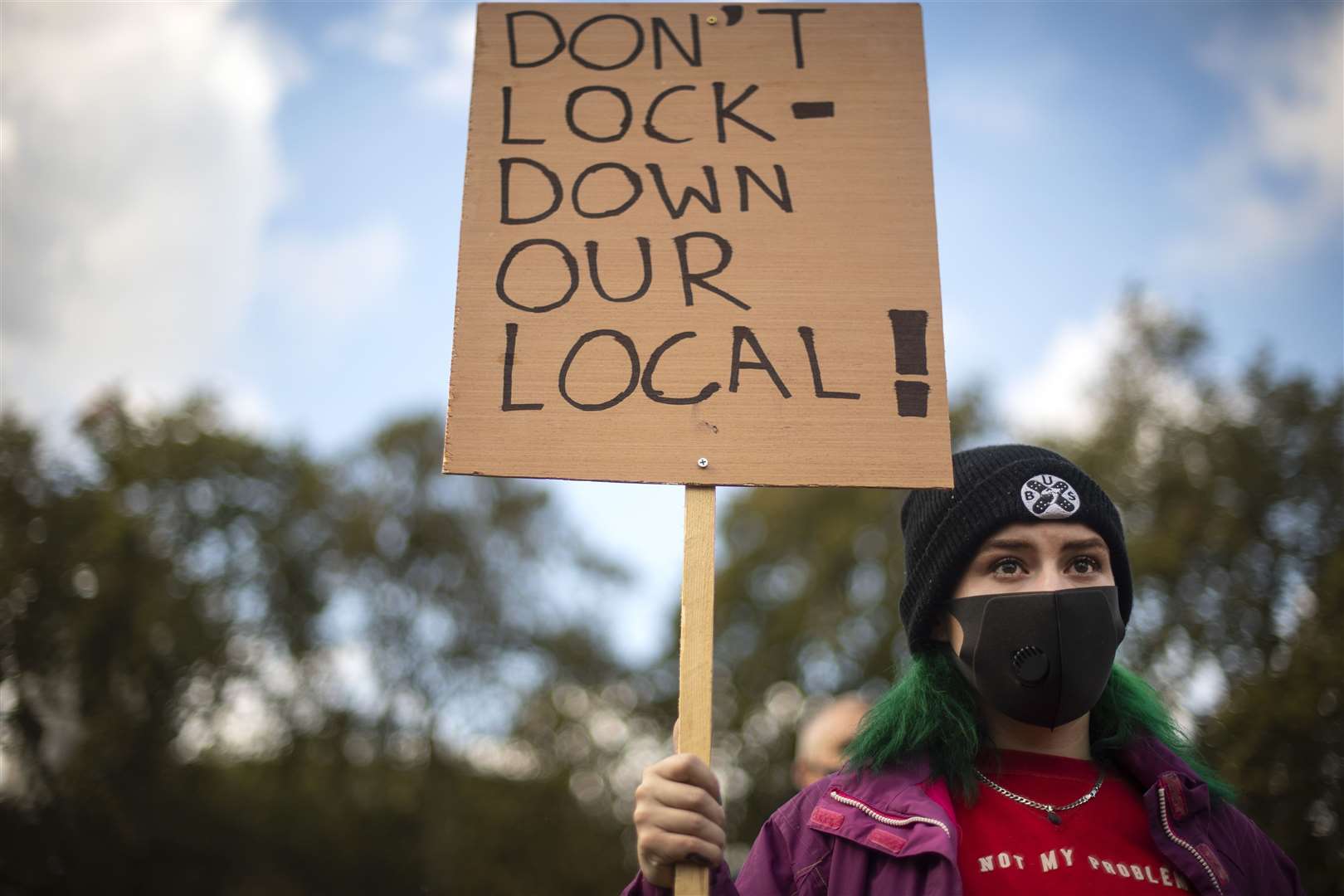 Workers from the live entertainment sector protest in Parliament Square, London (Victoria Jones/PA)