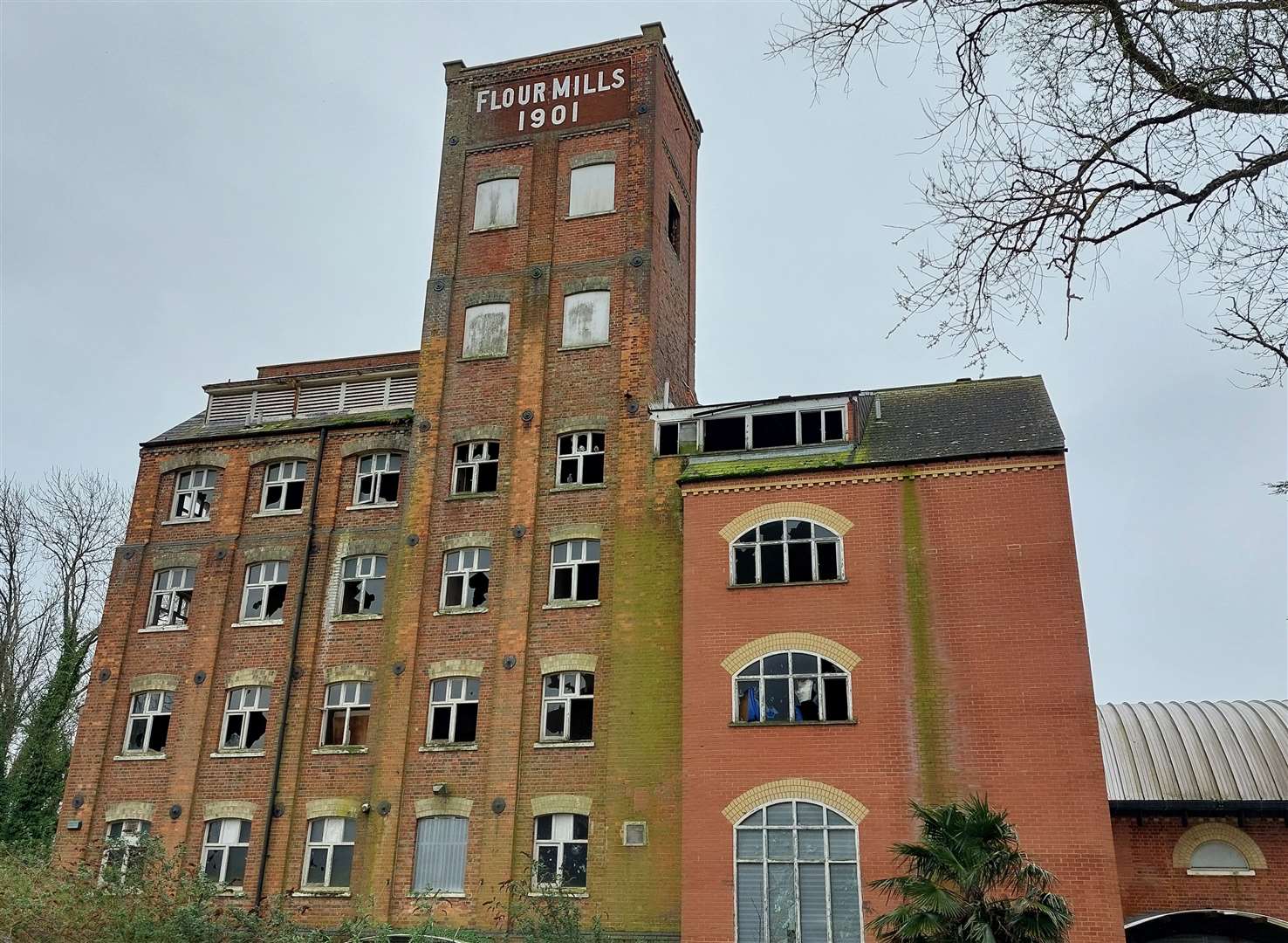 The former flour mill in East Hill is next to Ashford School