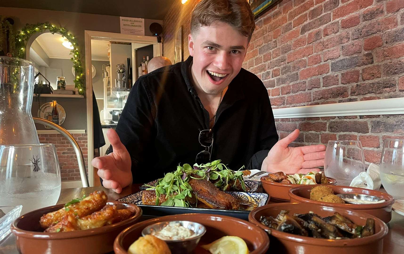 Reporter Joe Crossley was surrounded by tapas plates during a visit to West Street Tapas in Queensborough