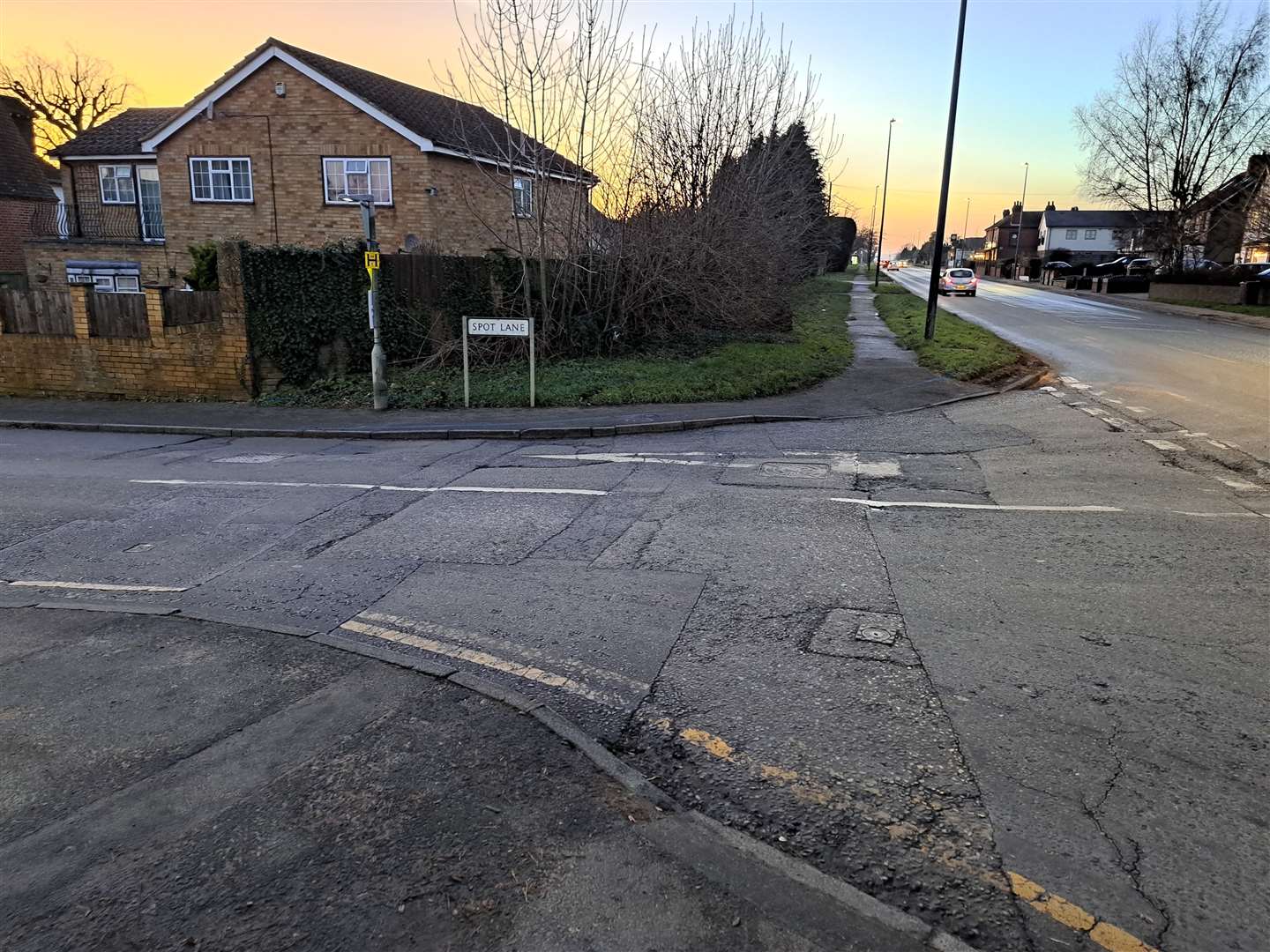 The Spot Lane junction with the A20