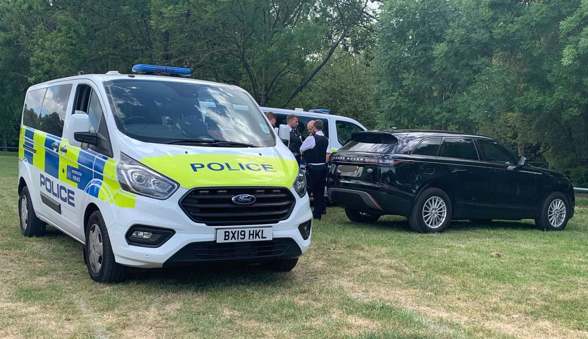 The vehicles was searched inside Danson Park in Welling