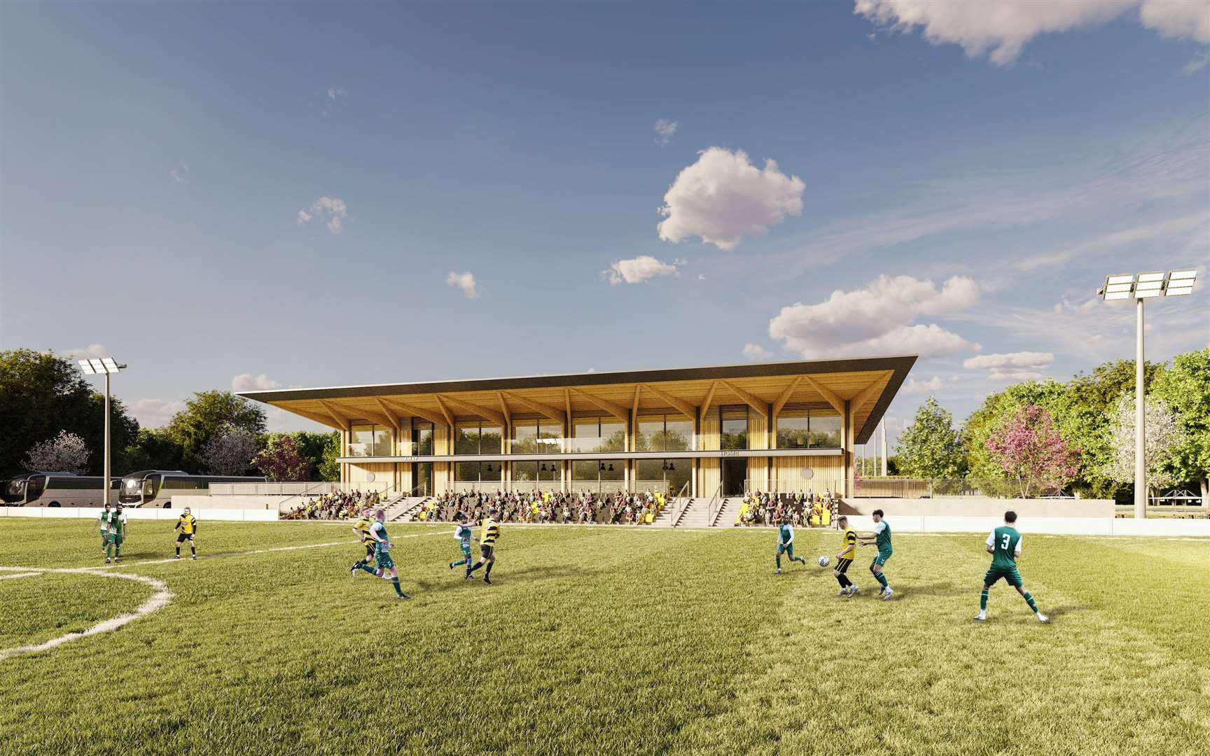 A CGI illustrating how the new Oast Park Sports Hub might look. Credit Hollaway