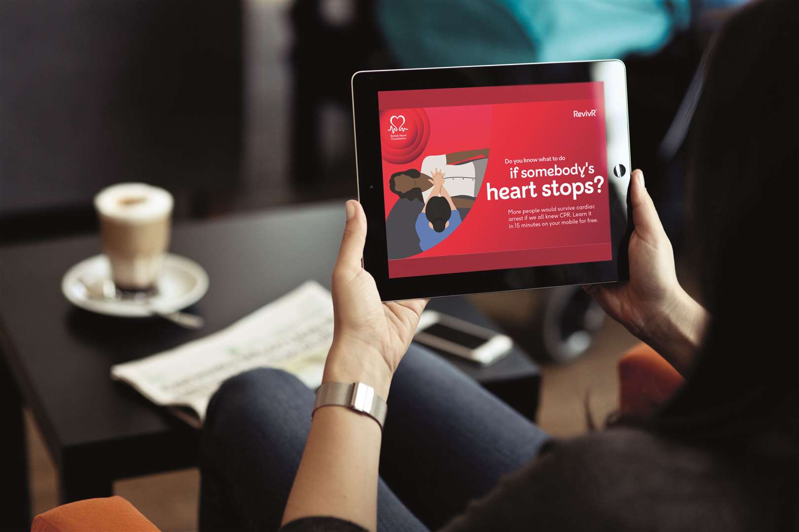 The BHF said that in just 15 minutes the RevivR app shows when and how to do CPR to save someone’s life (BHF/PA)