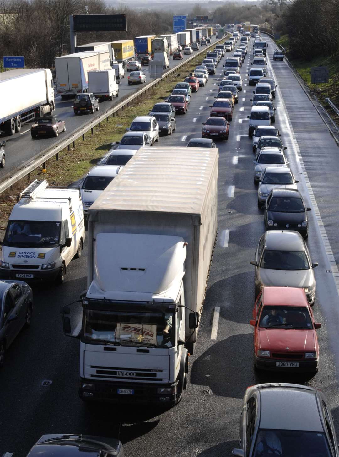 There has been heavy congestion on the M20 after a crash. Stock pic