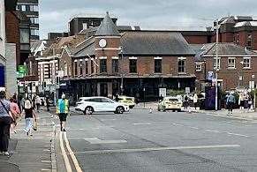 King Street in Maidstone was closed off after a pedestrian was hit by a car. Picture: Courtney Wilkins