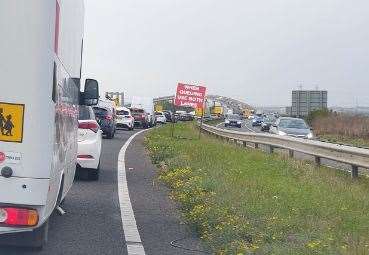 Traffic heading towards the Sheppey Crossing during rush hour. Picture: Jeanette Telford