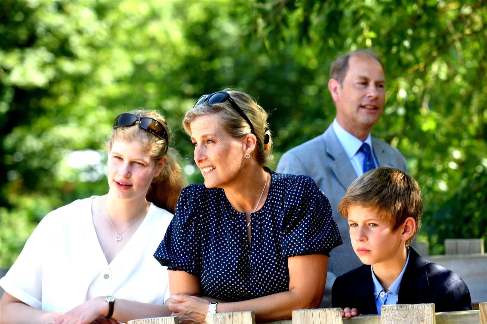 The Earl and Countess of Wessex with their children (Jacob King/PA)