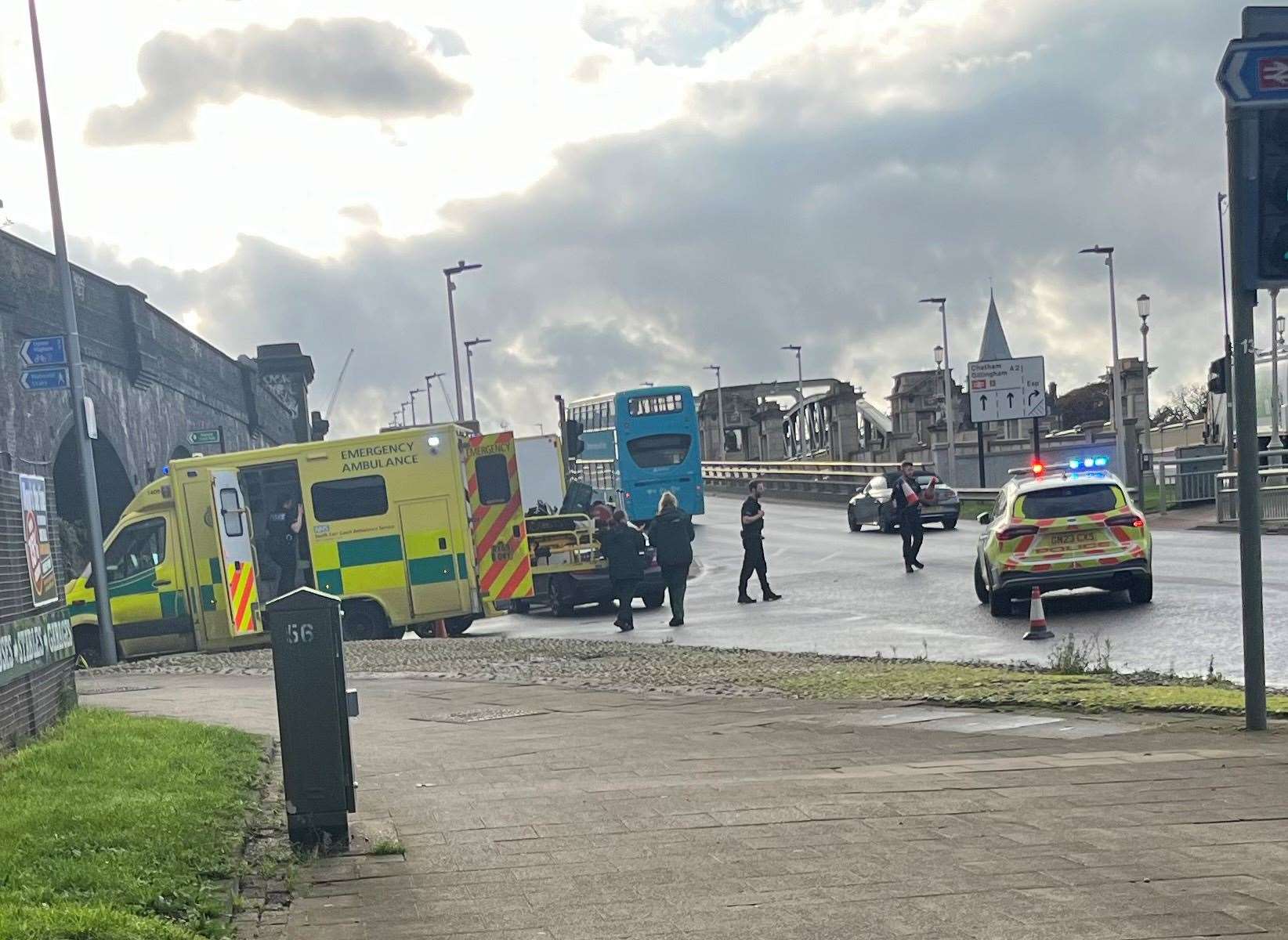 Emergency services were called to a medical incident near the Rochester Bridge