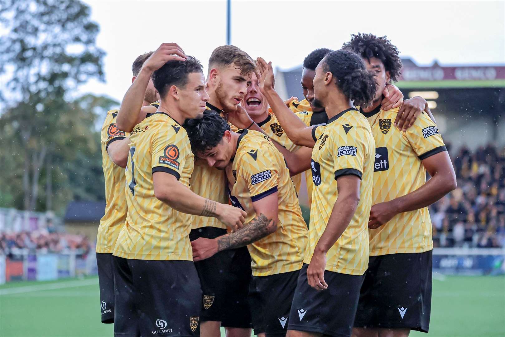 Maidstone celebrate Antony Papadopoulos' strike against Ebbsfleet. Picture: Helen Cooper