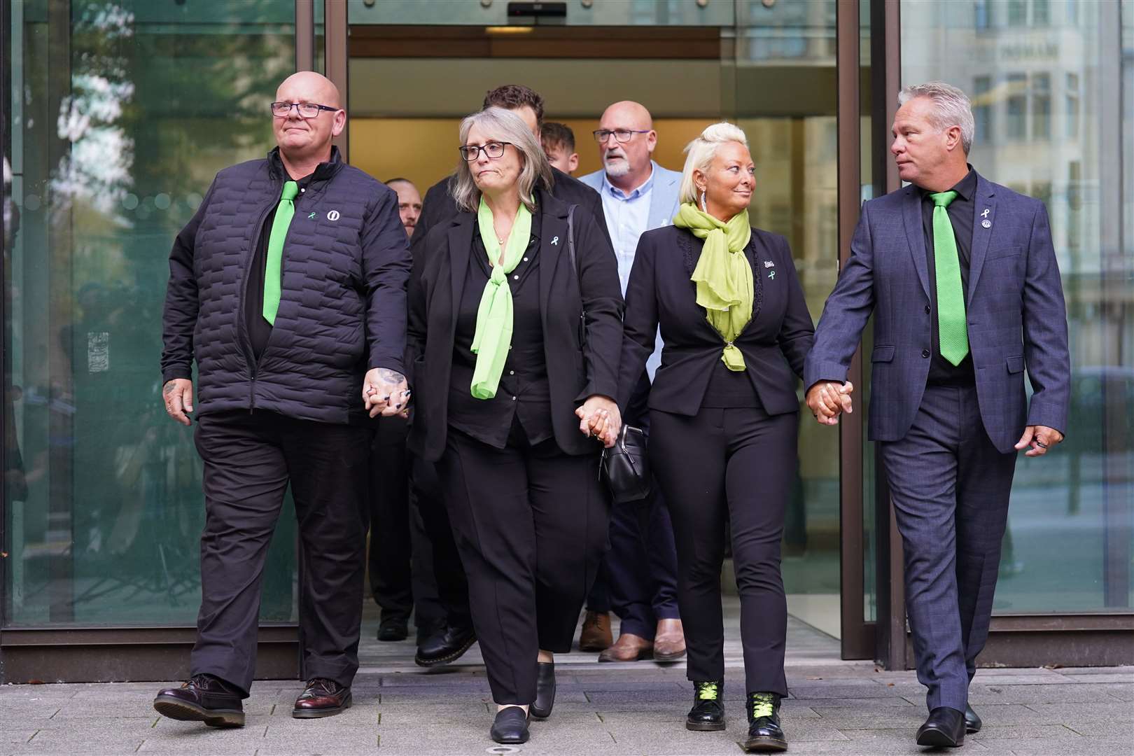 The parents of 19-year-old Harry Dunn leaving Westminster Magistrates’ Court (PA)