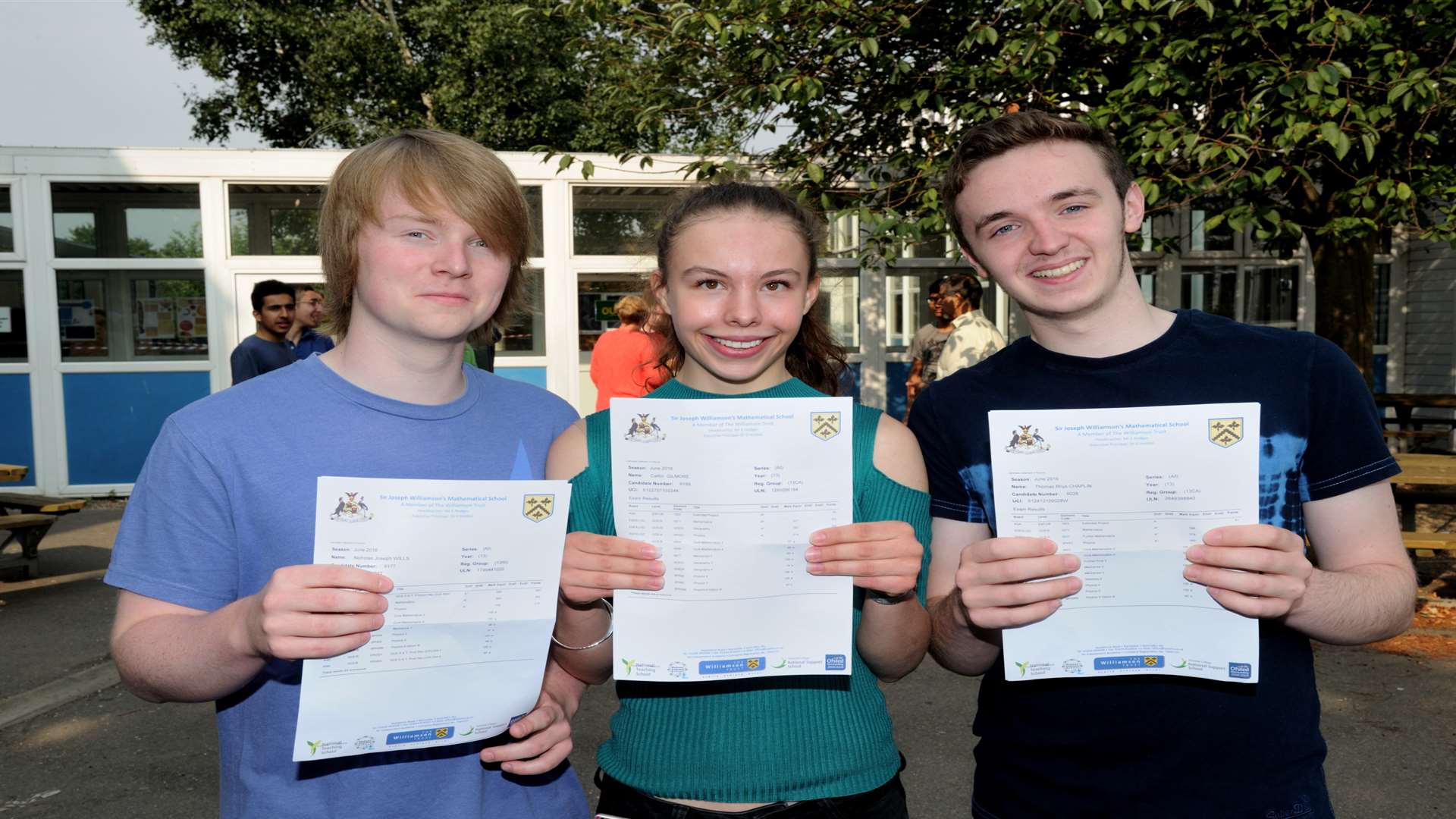 Rochester Math School; L/R, Nicholas Wills, Caitlin Gilmore, Thomas Chaplin