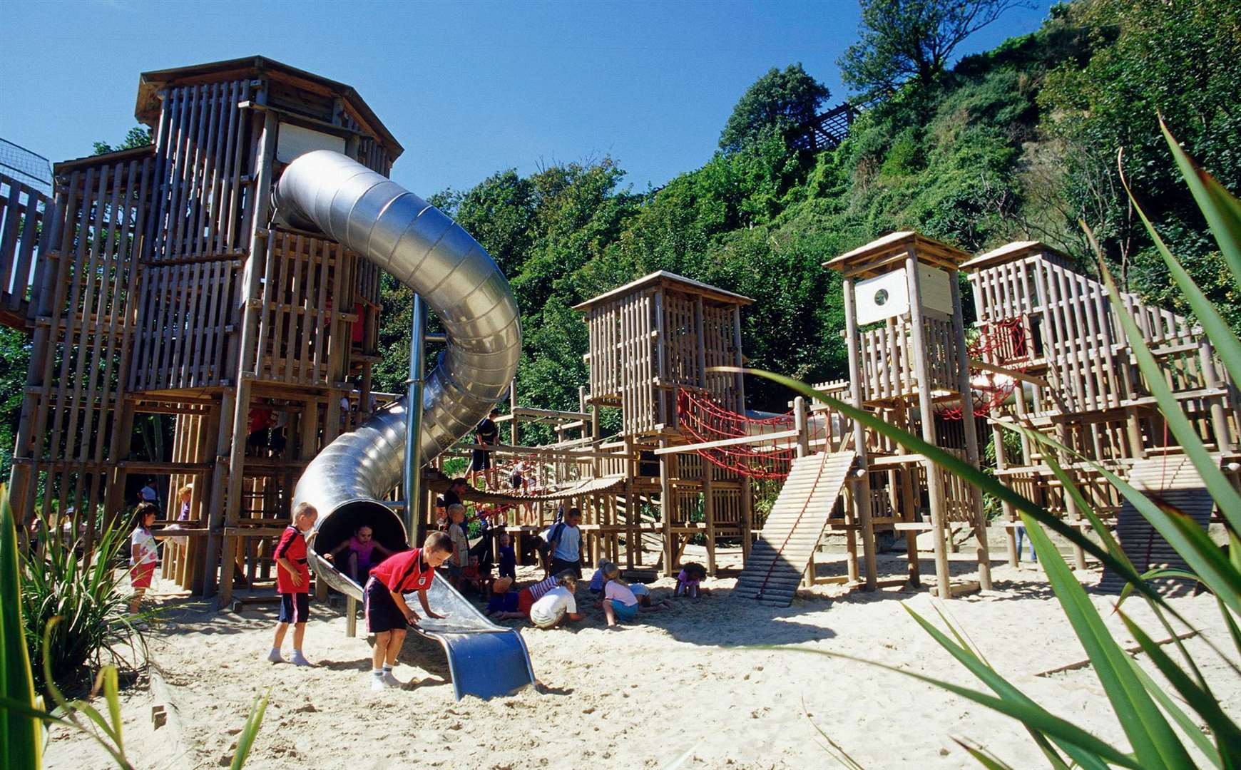 Lower Leas Coastal Park's play area is home to the likes of a large main play structure with tube slides, towers, net tunnels and aerial slides. Picture: FHDC