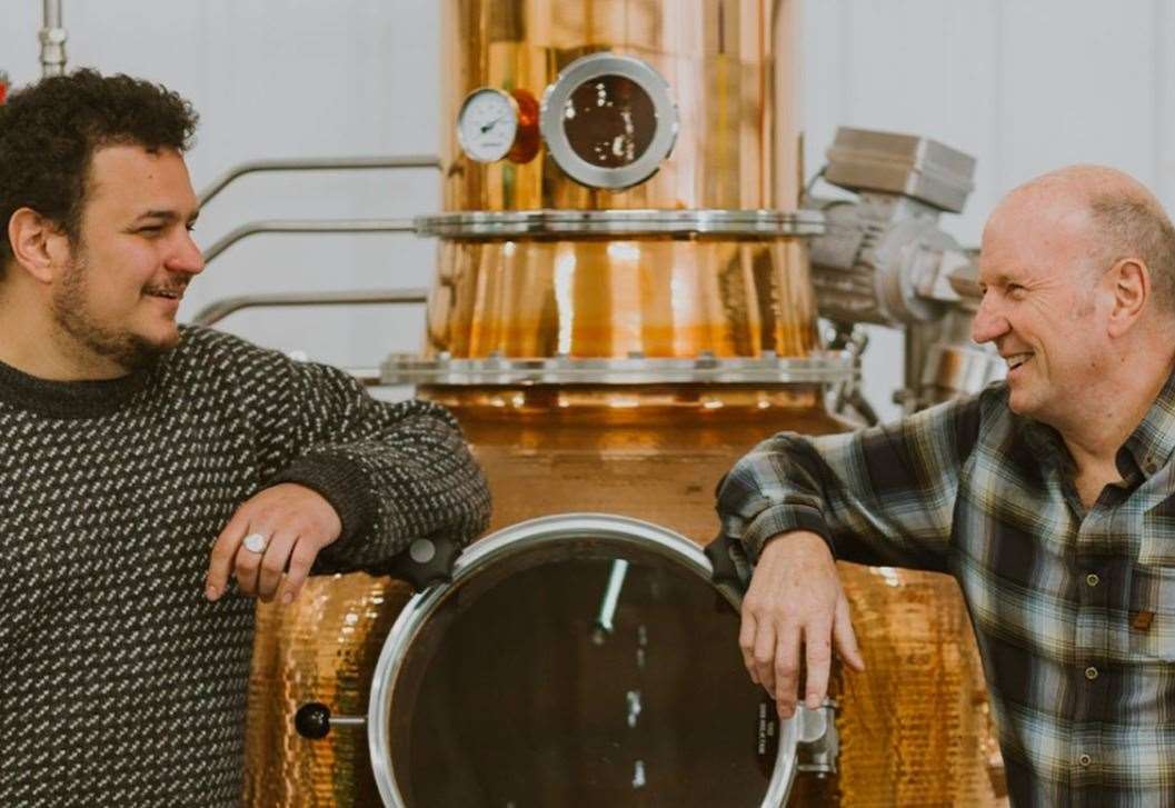 Charles Barnick (right) and his son Sebastian Barnick are opening a distillery in East Brabourne. Picture: Pleasant Land Distillery