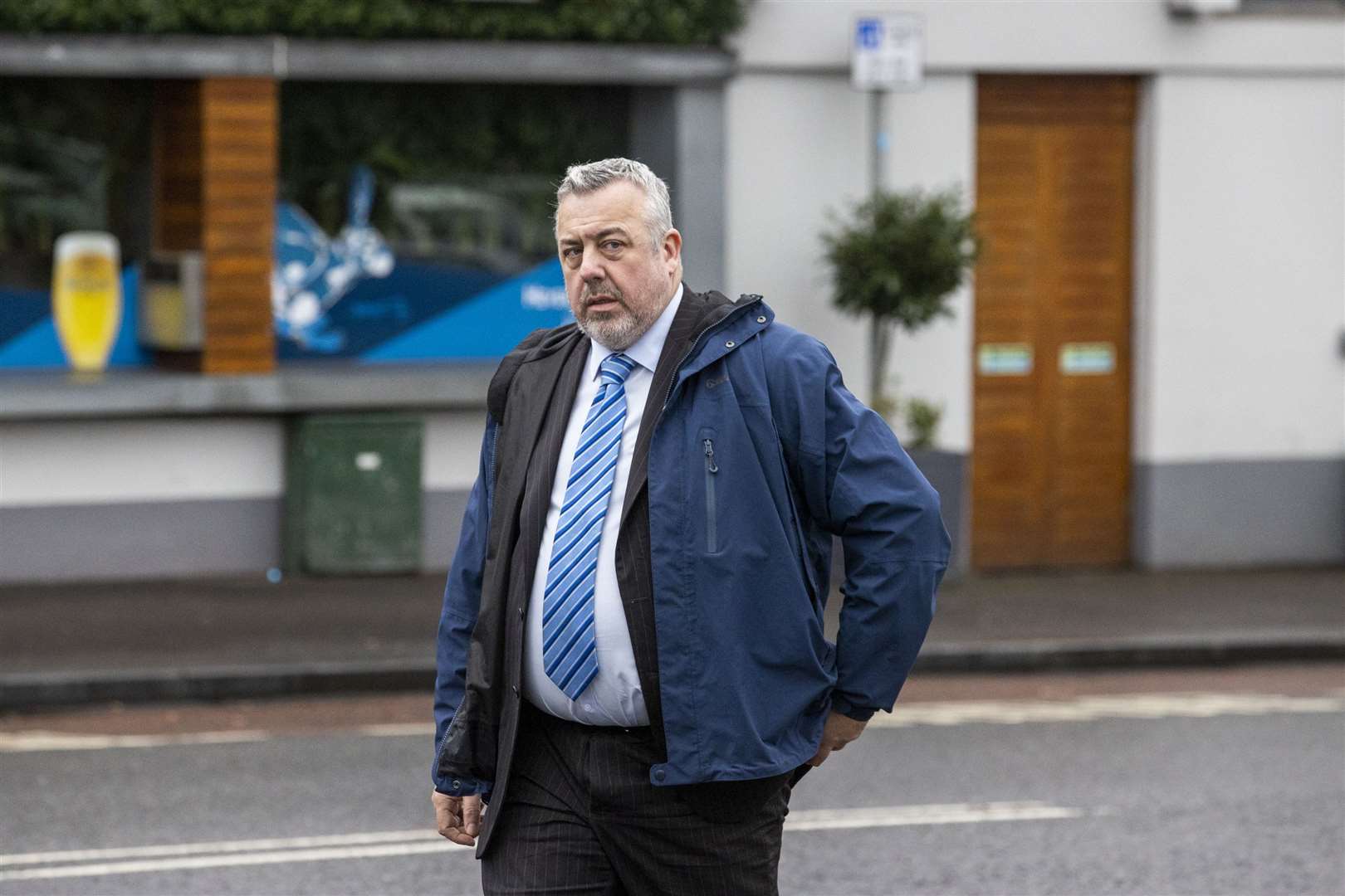 Detective Chief Inspector Neil McGuinness from the PSNI arrives at Lisburn Courthouse (Liam McBurney/PA)