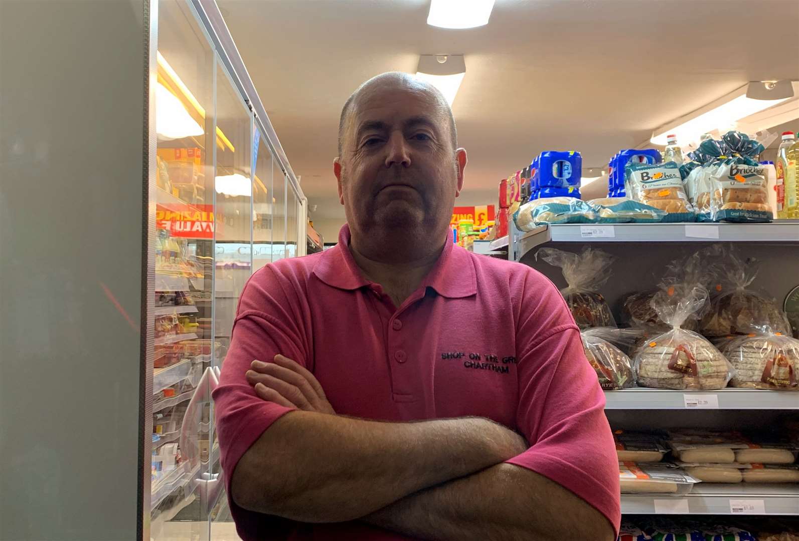 Alan Mannings owns the village shop in Chartham and is worried the incident will affect his business