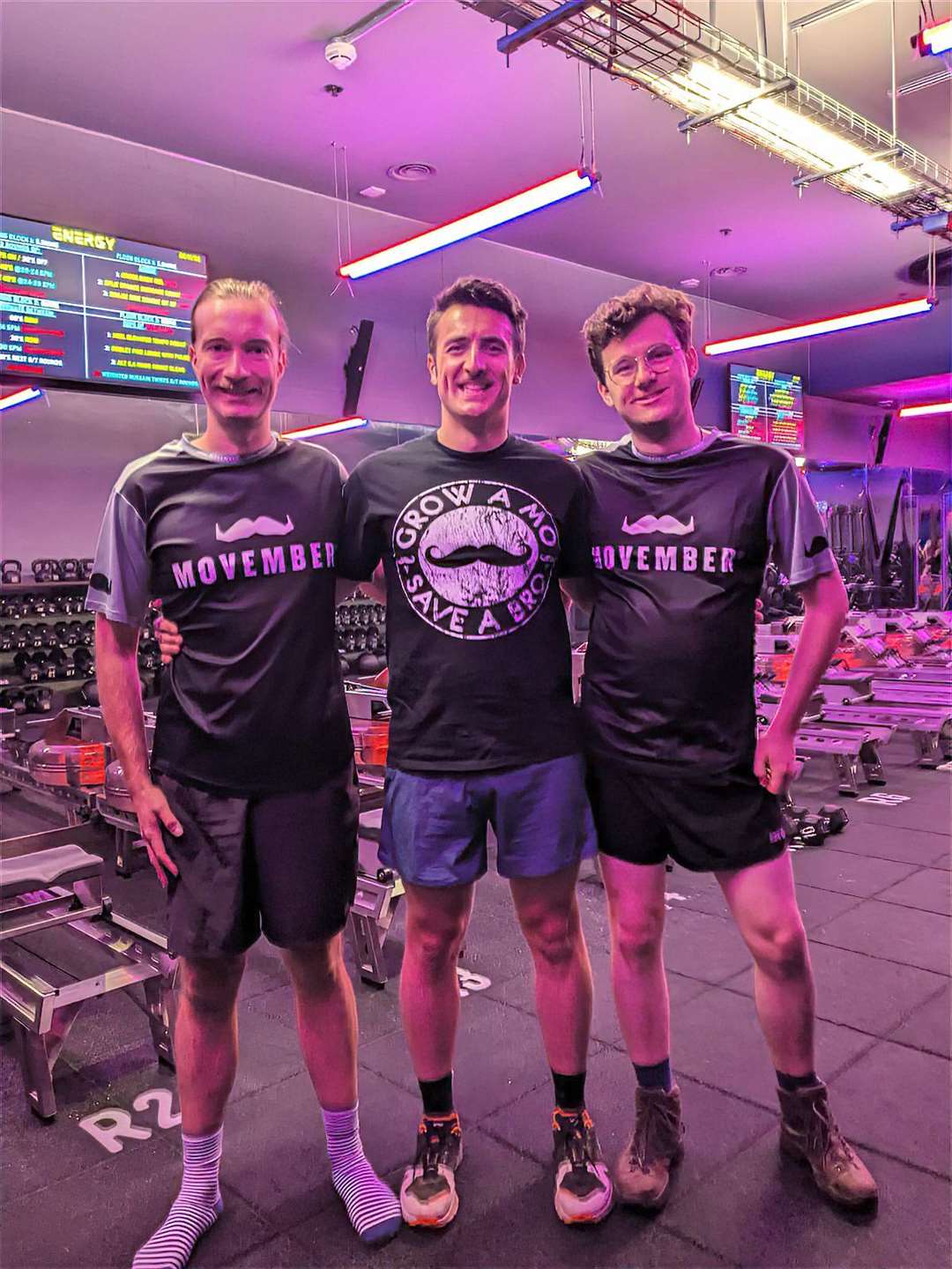 The rowing team, left to right, Alex Pierrot, Isaac Kenyon and Graham Moore (Isaac Kenyon/PA)