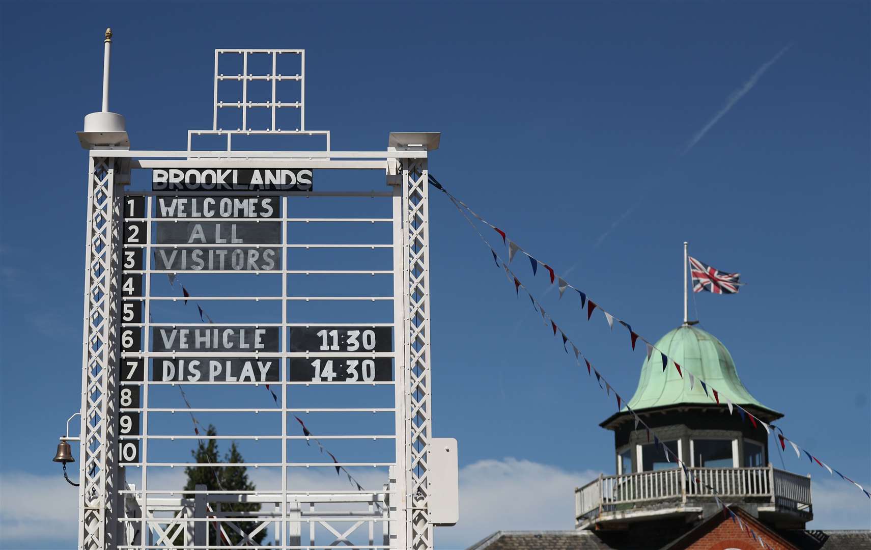 A sign welcoming back visitors at Brooklands Museum (Andrew Matthews/PA)