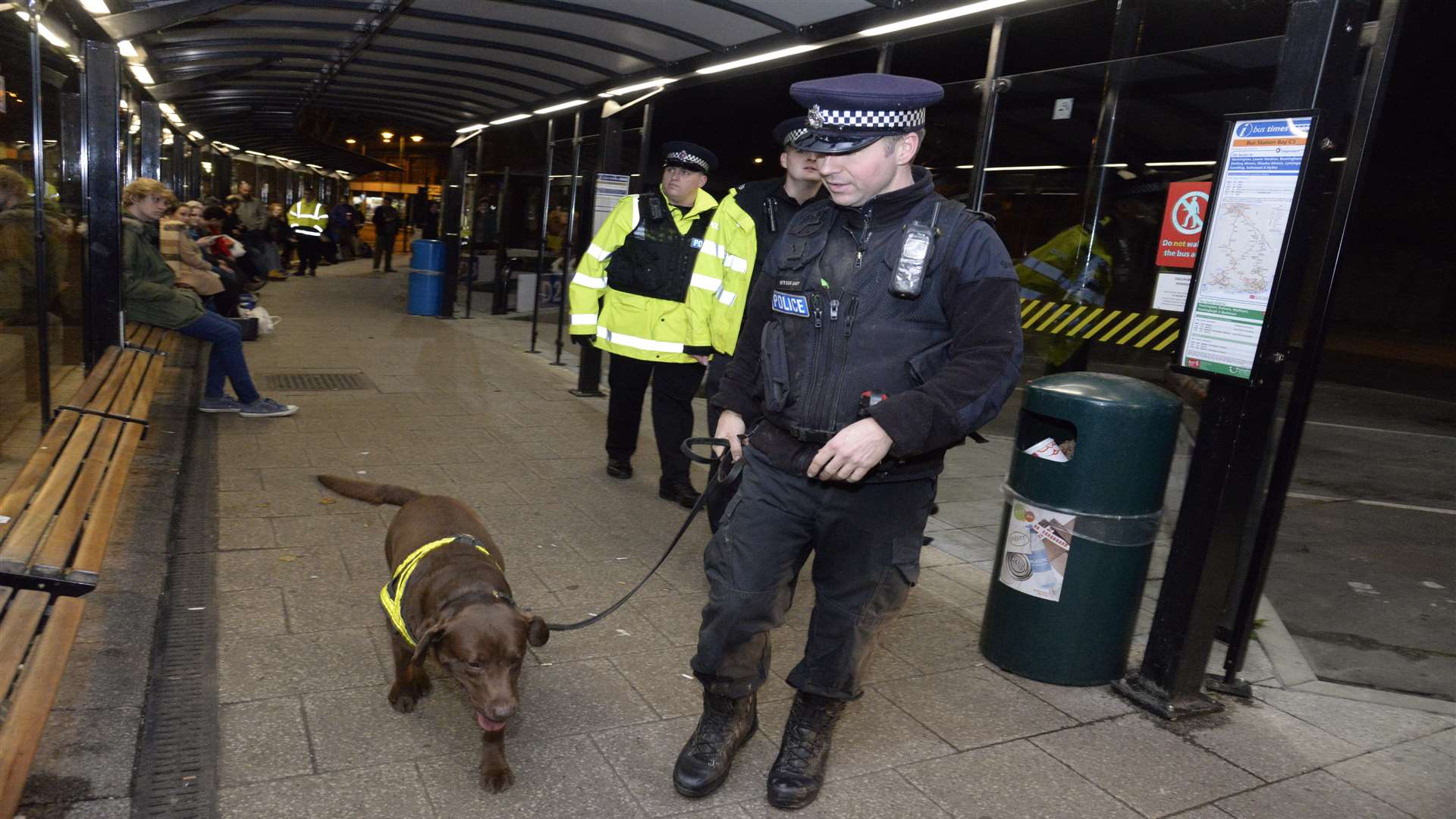 PC Paul Diddams and his dog Bob during the drug operation