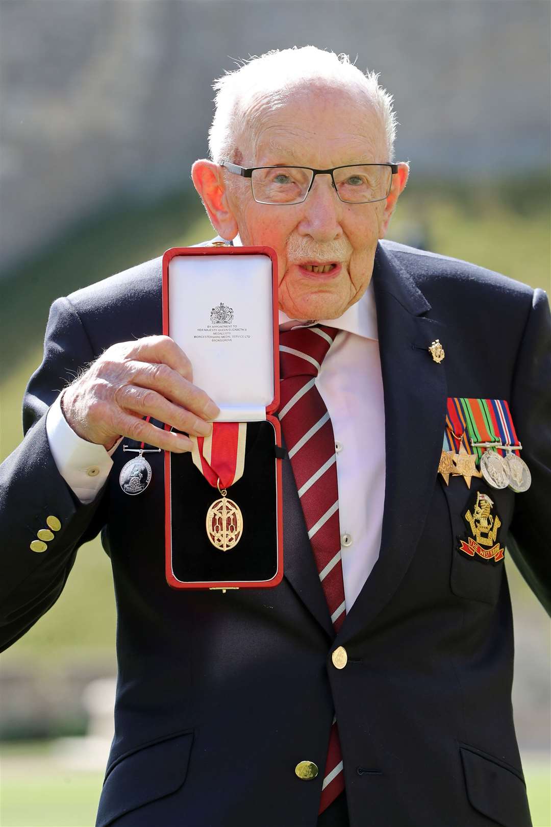 Captain Sir Tom Moore after he received his knighthood from the Queen (Chris Jackson/PA)