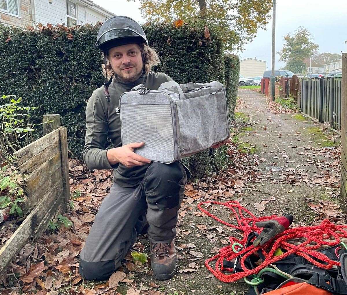 Tree surgeon Marco Boffa came to the rescue. Picture: Tracy Bosman