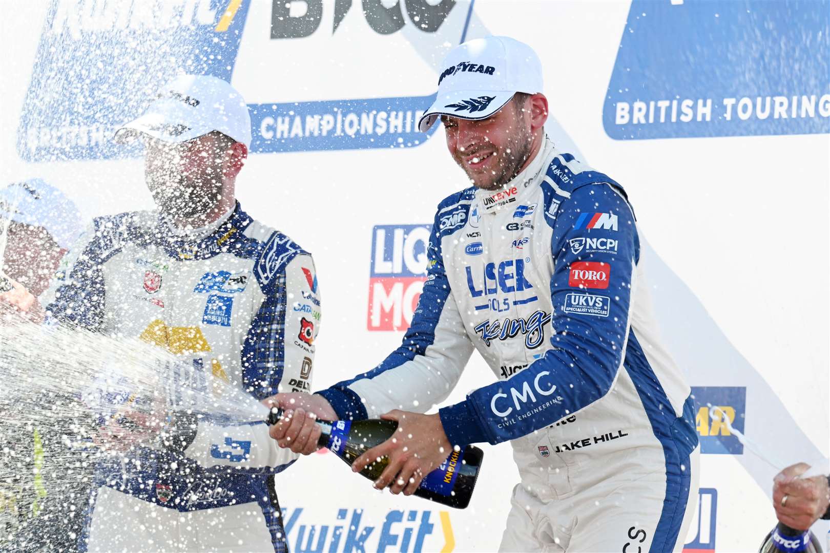 Jake Hill celebrates BTCC victory at Knockhill. Picture: Jakob Ebrey