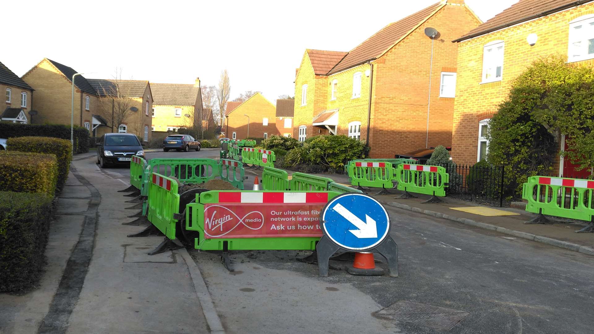 The roadworks in Aylesbury Road, Ashford