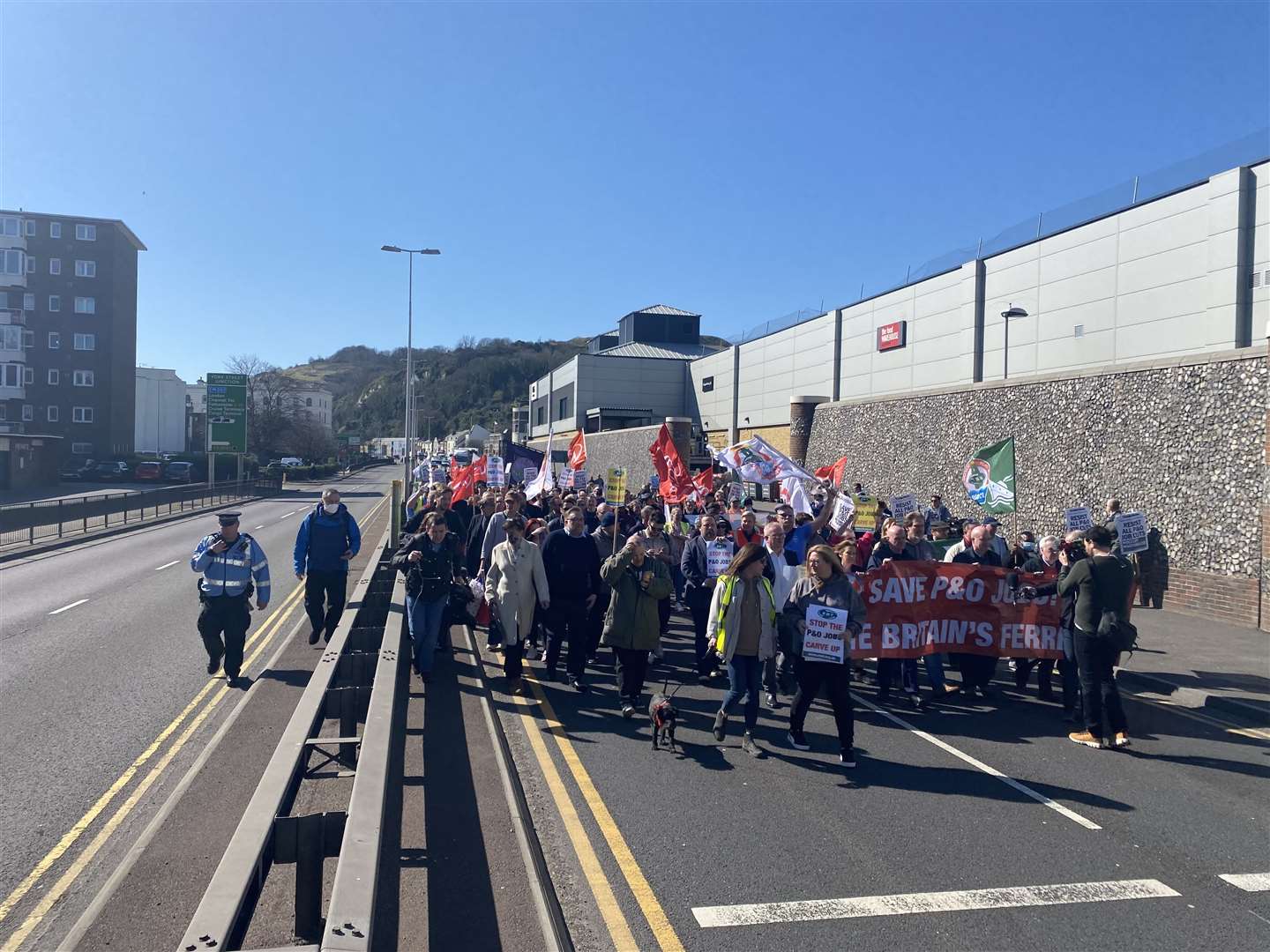 Protesters on the A20