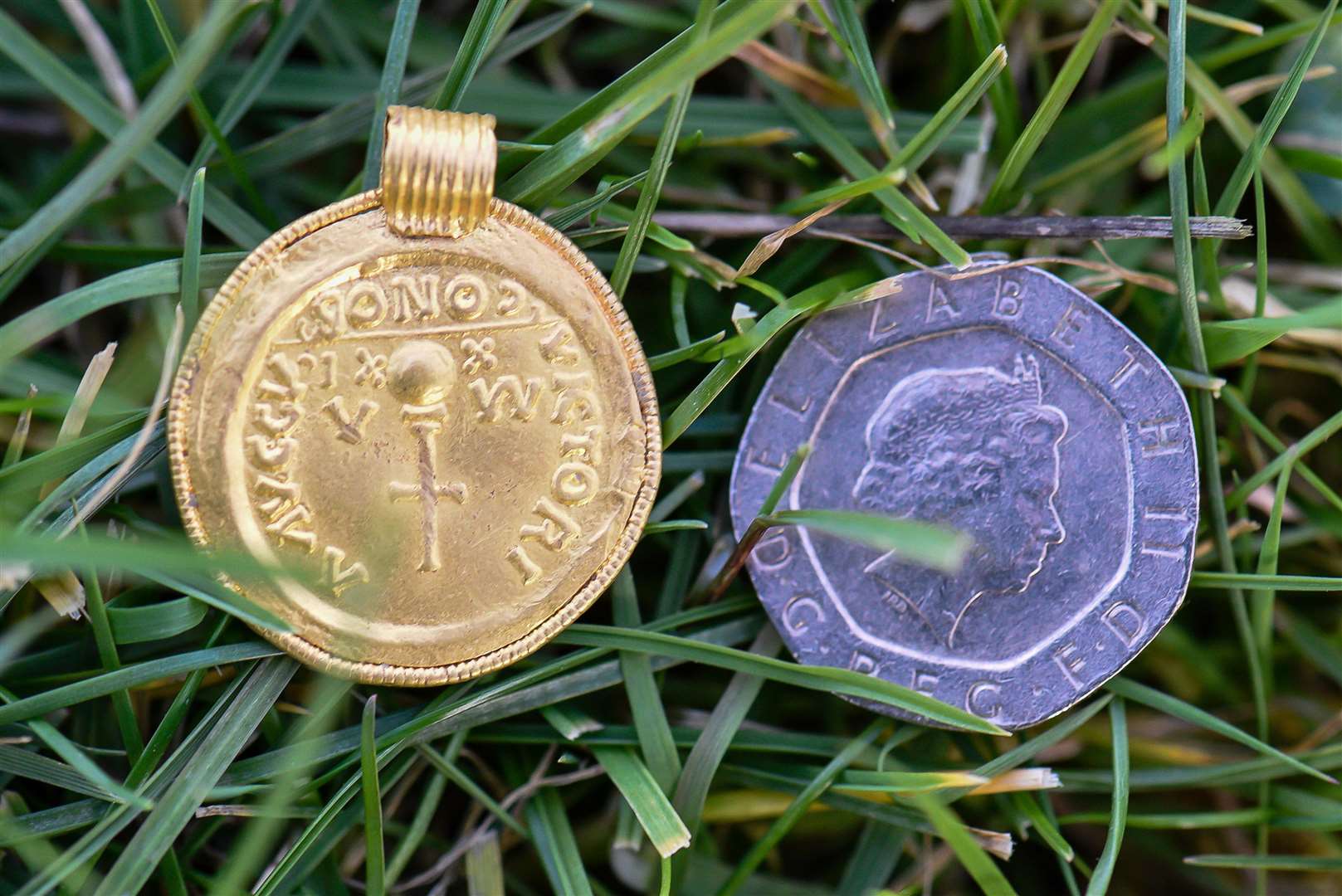 A couple have found a gold Saxon pendant while metal detecting. Picture: Alan Langley