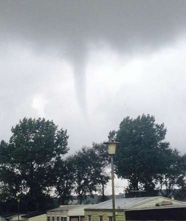 A funnel cloud spotted from a Dymchurch caravan park. Picture: @SteveMcGarrigIe