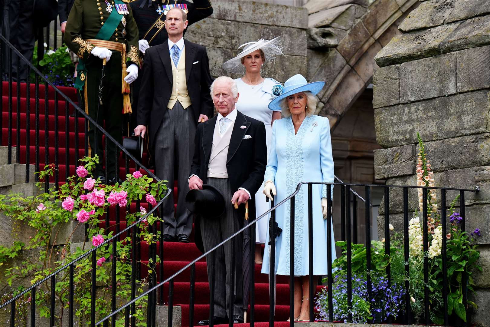 The King and Queen with the Duke and Duchess of Edinburgh (Jane Barlow/PA)